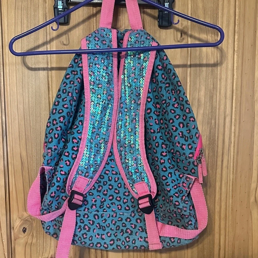 Sequin Leopard Print Backpack